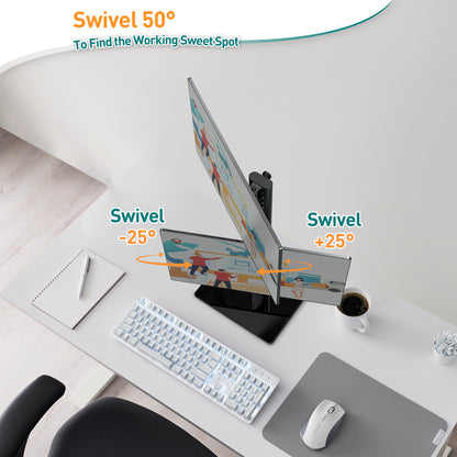 ELIVED Vertical Dual Monitor Stand for 13-32 Inch Flat Curved Screens