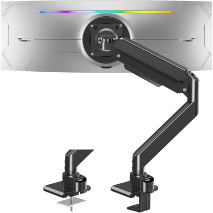 ErgoFocus Heavy Duty Monitor Mount for Max 49 inch Ultrawide Screens, Hold 2.2 to 44 lbs, Premium Single Monitor Arm for Samsung Odyssey G9 and More, Adjustable Gas Spring Desk Stand, VESA Mount