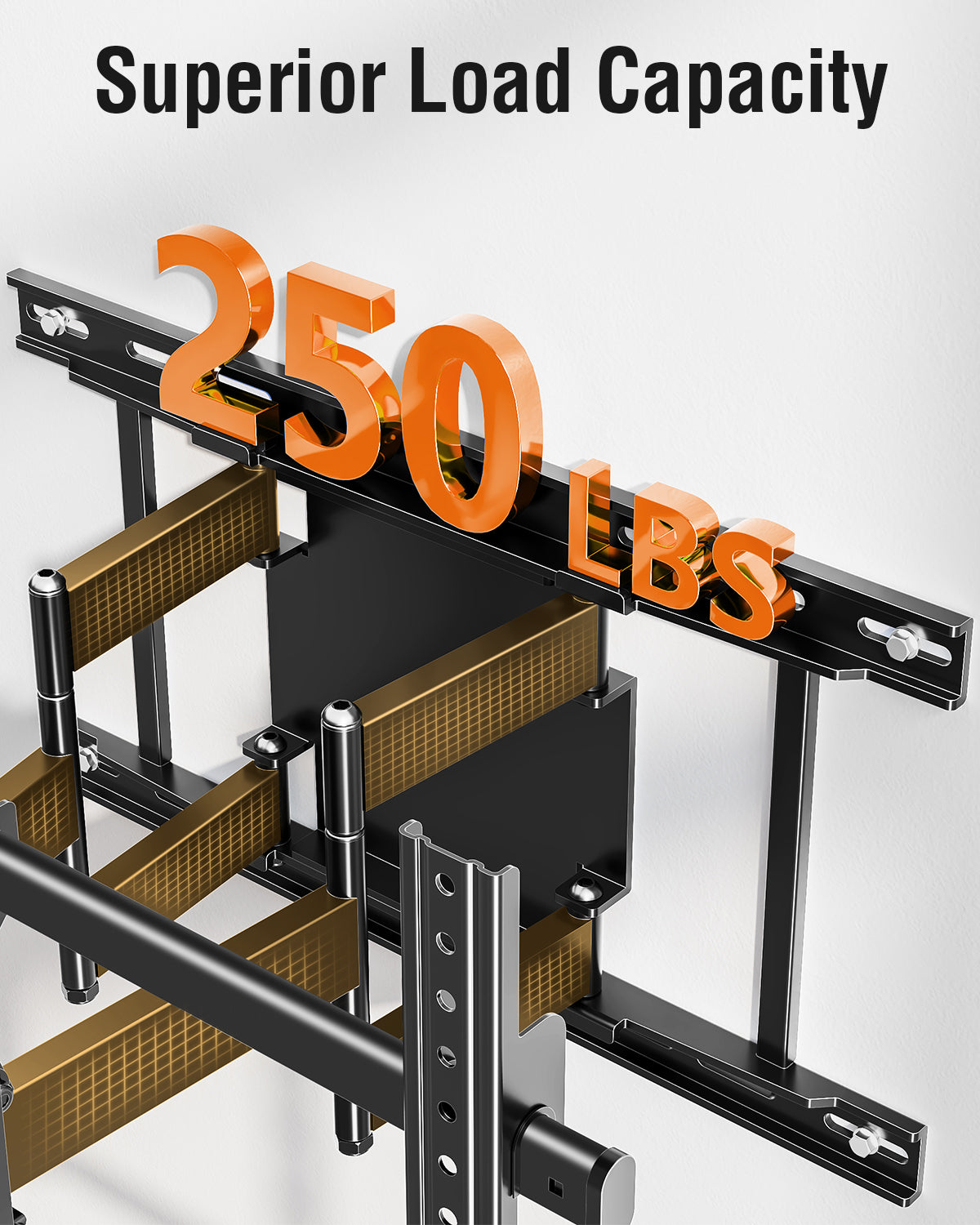 ELIVED Heavy Duty TV Mount for Most 50-110 inch tvs, Holds up to 250 lbs, Full Motion TV Wall Mount Swivel and Tilt, Slim Wall Mount Bracket Max VESA 800x600mm, Fits 12"/16"/18"/24" Studs