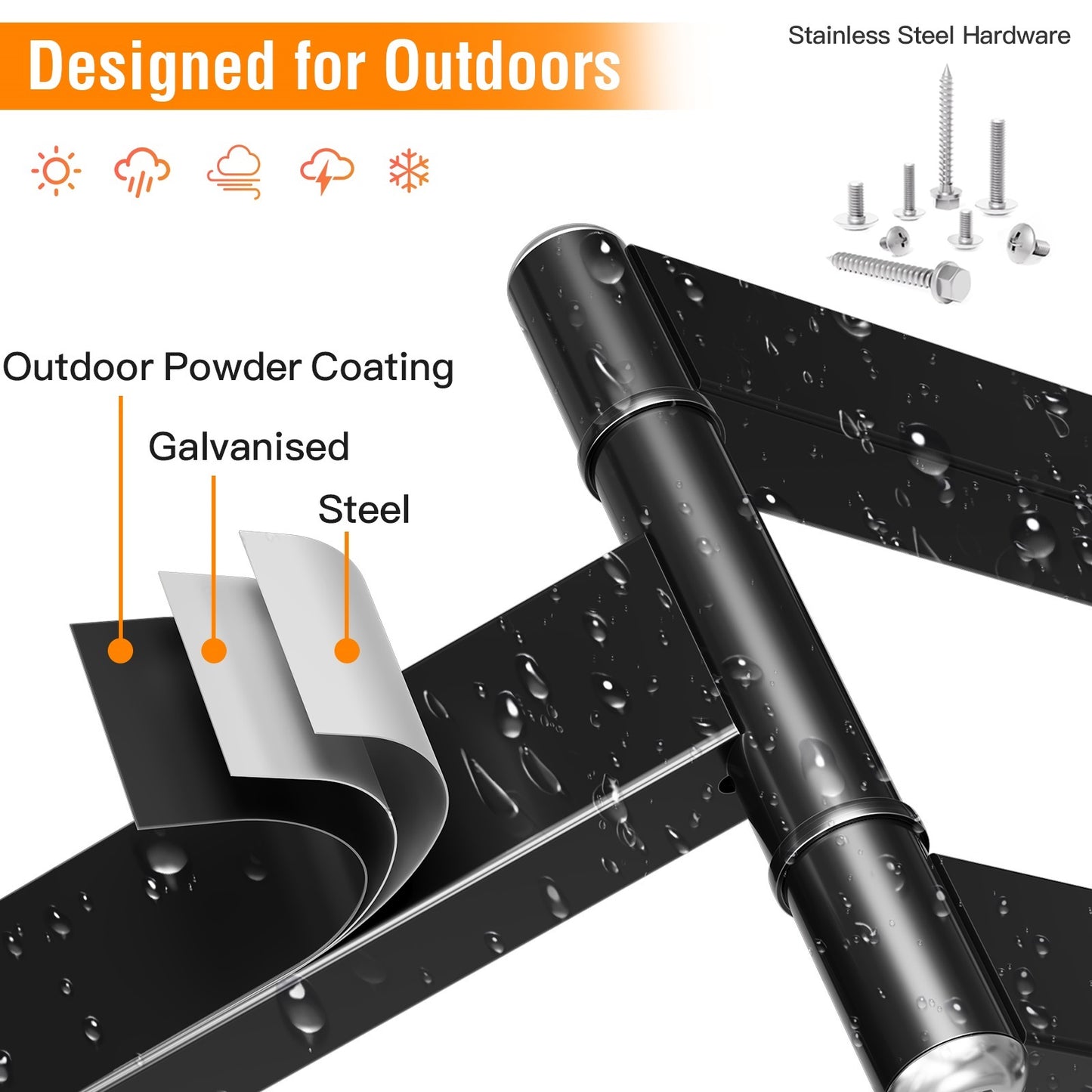 ELIVED Outdoor Pillar TV Mount for Most 26"-60" TVs, Column TV Mount Weatherproof for Gazebo Patio Pergola, No Drill tv Bracket Swivel and Tilt, Fits Multi-Shaped Poles, Max VESA 400x400mm, 77 Lbs.