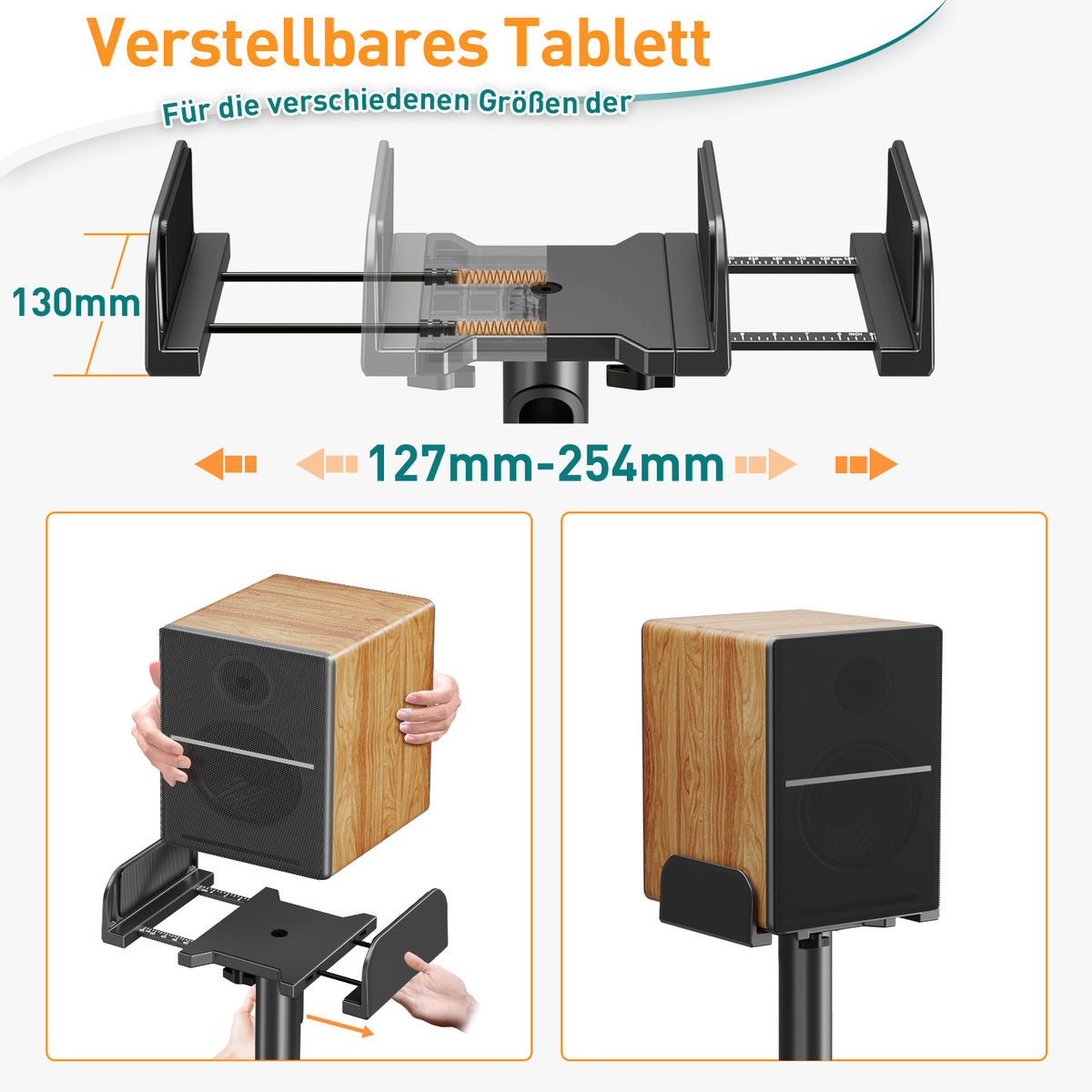 ELIVED Universal Lautsprecherständer höhenverstellbar hält 5kg Tragkraf
