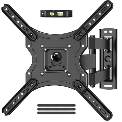 ELIVED Full Motion TV Wall Mount for Most 26-60 Inch TVs, Articulating Arms Swivel and Tilt tv Mount, Wall Mount Brackets Max VESA 400x400, Single Stud Perfect Center Design, Holds Up to 77 lbs.