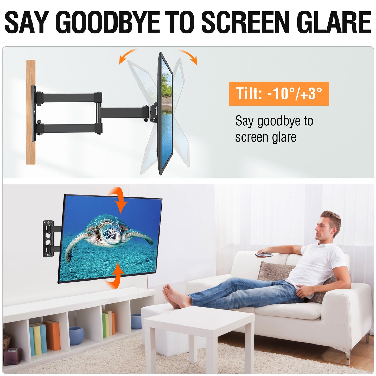 HOMOUNT UL Listed Full Motion TV Monitor Wall Mount for Most 14-42 Inch LED LCD Flat Screen TVs & Monitors, Swivel Tilt Extension Rotation TV Mount Bracket Max VESA 200x200mm, up to 33 lbs