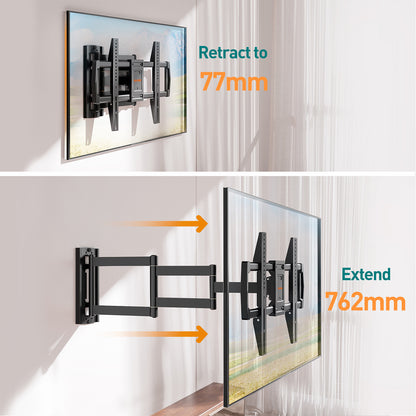 ELIVED 762mm Long Arm TV Wall bracket for Most 42-75 Inch TVs, Long Extension Corner TV Mount, Full Motion Wall Mount Bracket Swivel and Tilt, Holds up to 45KG. Max VESA 600x400mm