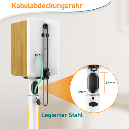 ELIVED Universal Lautsprecherständer höhenverstellbar bis 106cm, Boxenständer mit interner Kabelkanal für Regallautsprecher, 5kg Tragkraf, Weiß, 1 Paar