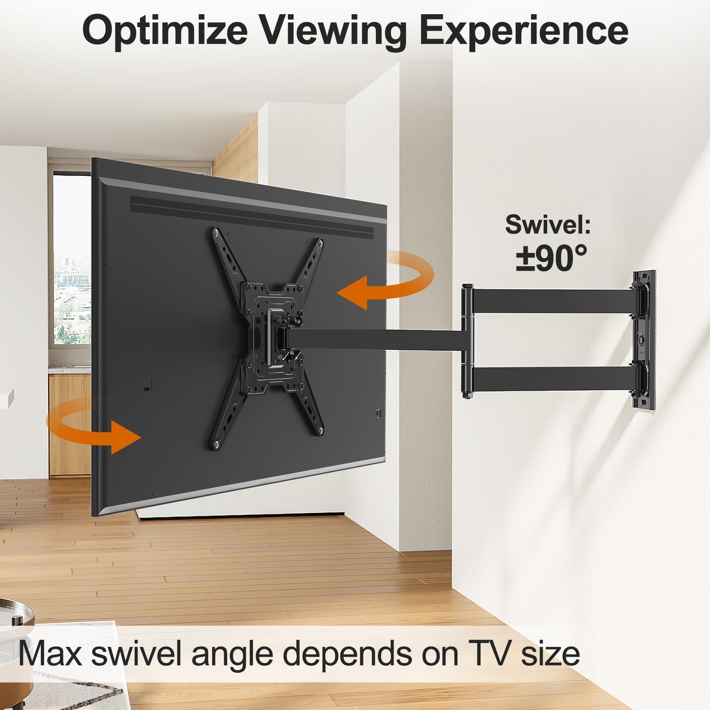 ELIVED 31.3 Inch Long Arm TV Mount for Most 32-65 Inch TVs YD1035