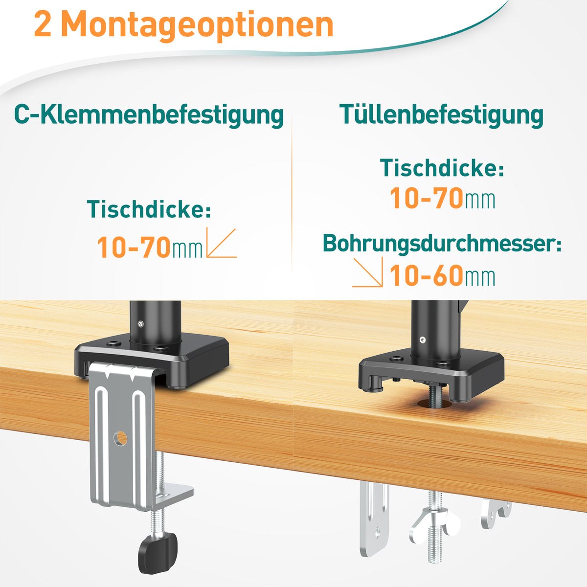 ELIVED Monitor Halterung für 13-32" Bildschirme bis zu 9kg, VESA 75/100mm