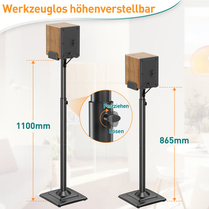 ELIVED Universal Lautsprecherständer höhenverstellbar hält 5kg Tragkraf