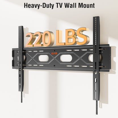 ELIVED Fixed TV Mount for Most 50-120 Inch Flat Screen tvs, Low Profile Wall Mount TV Bracket up to VESA 950x600mm and 220 lbs - Fits 16", 24", 32", 36" Studs- Heavy Duty and Space Saving