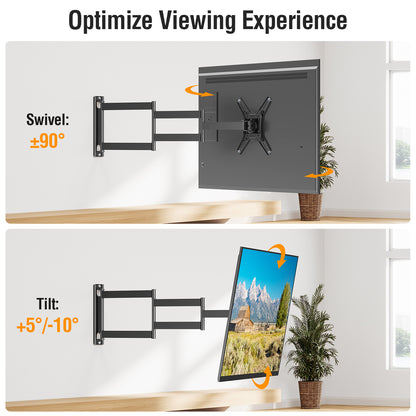 ELIVED Long Arm TV Wall Mount for Most 14-42 Inch tvs & Monitors, 29.5 Inch Long Extension TV Mount Swivel and Tilt, Full Motion Wall Mount Bracket Fit Max VESA 200x200mm, Holds up to 44 lbs.