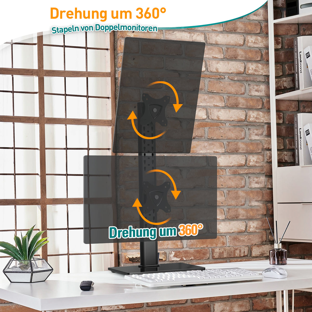 ELIVED Dual Monitor Ständer für Zwei Bildschirme bis zu 32 Zoll bis zu 15KG