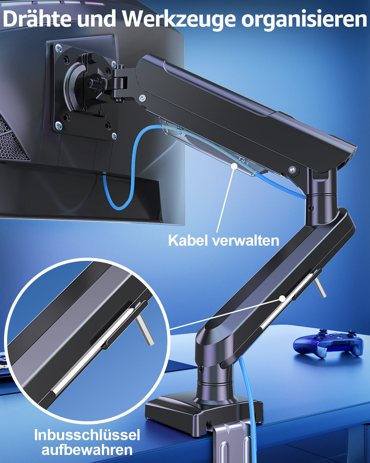 ELIVED Gaming Monitor Arm Halterung für 13-32" Bildschirme (2-9 kg)
