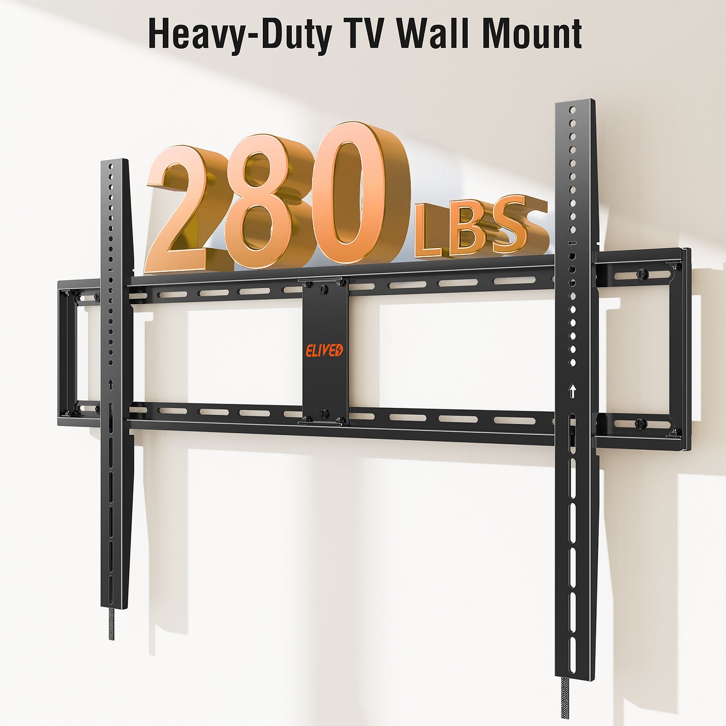 ELIVED Fixed TV Mount for Most 42-120 Inch Flat Screen tvs, Low Profile Wall Mount TV Bracket up to VESA 1000x700mm and 280 lbs - Fits 16", 24", 32", 36" Studs- Heavy Duty and Space Saving