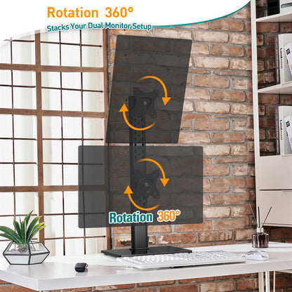 ELIVED Vertical Dual Monitor Stand for 13-32 Inch Flat Curved Screens