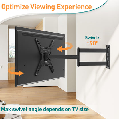 ELIVED TV Wall Bracket with 796mm Long Arm for Most 26-65 Inch TVs, Swivel and Tilt Long Extension TV Wall Mount, Full Motion Corner Wall Mount Max VESA 400x400mm up to 45kg