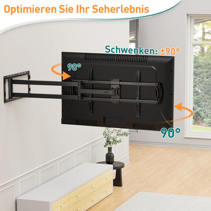 ELIVED TV Wandhalterung mit 1027mm Extra Langer Arm für die meisten 42-90 Zoll Fernseher bis 68KG, Schwenkbar Arm 1m 100cm 1000mm, Neigbare TV Halterung, Max. VESA 800x400mm, EV3029