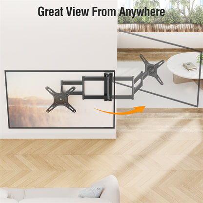 ELIVED Long Arm TV Wall Mount for Most 14-42 Inch tvs & Monitors, 21.7 Inch Long Extension TV Mount Swivel and Tilt, Full Motion Wall Mount tv Bracket Fit Max VESA 200x200mm, Holds up to 44 lbs