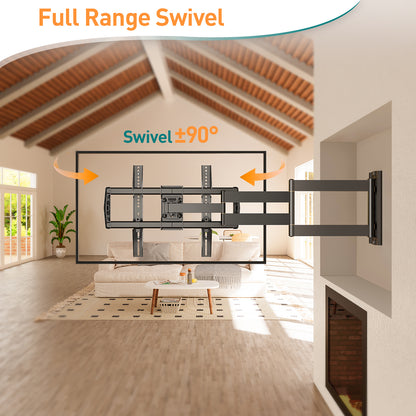 ELIVED 762mm Long Arm TV Wall bracket for Most 42-75 Inch TVs, Long Extension Corner TV Mount, Full Motion Wall Mount Bracket Swivel and Tilt, Holds up to 45KG. Max VESA 600x400mm