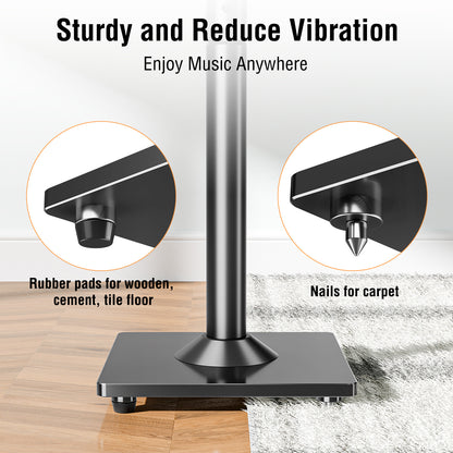ELIVED Speaker Stands for Sonos Era 100 and Sonos One, One SL, Play:1, Height Adjustable 35"- 43.4" Speaker Stands Pair, Surround Sound Speaker Stand with Cable Management, 11 LBS Loading, YD5036
