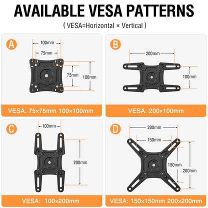 HOMOUNT UL Listed Full Motion TV Monitor Wall Mount for Most 14-42 Inch LED LCD Flat Screen TVs & Monitors, Swivel Tilt Extension Rotation TV Mount Bracket Max VESA 200x200mm, up to 33 lbs