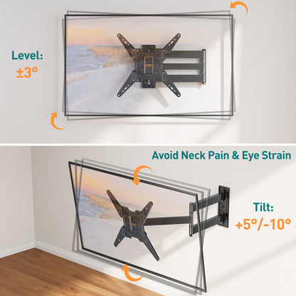 ELIVED TV Wall Bracket with 796mm Long Arm for Most 26-65 Inch TVs, Swivel and Tilt Long Extension TV Wall Mount, Full Motion Corner Wall Mount Max VESA 400x400mm up to 45kg