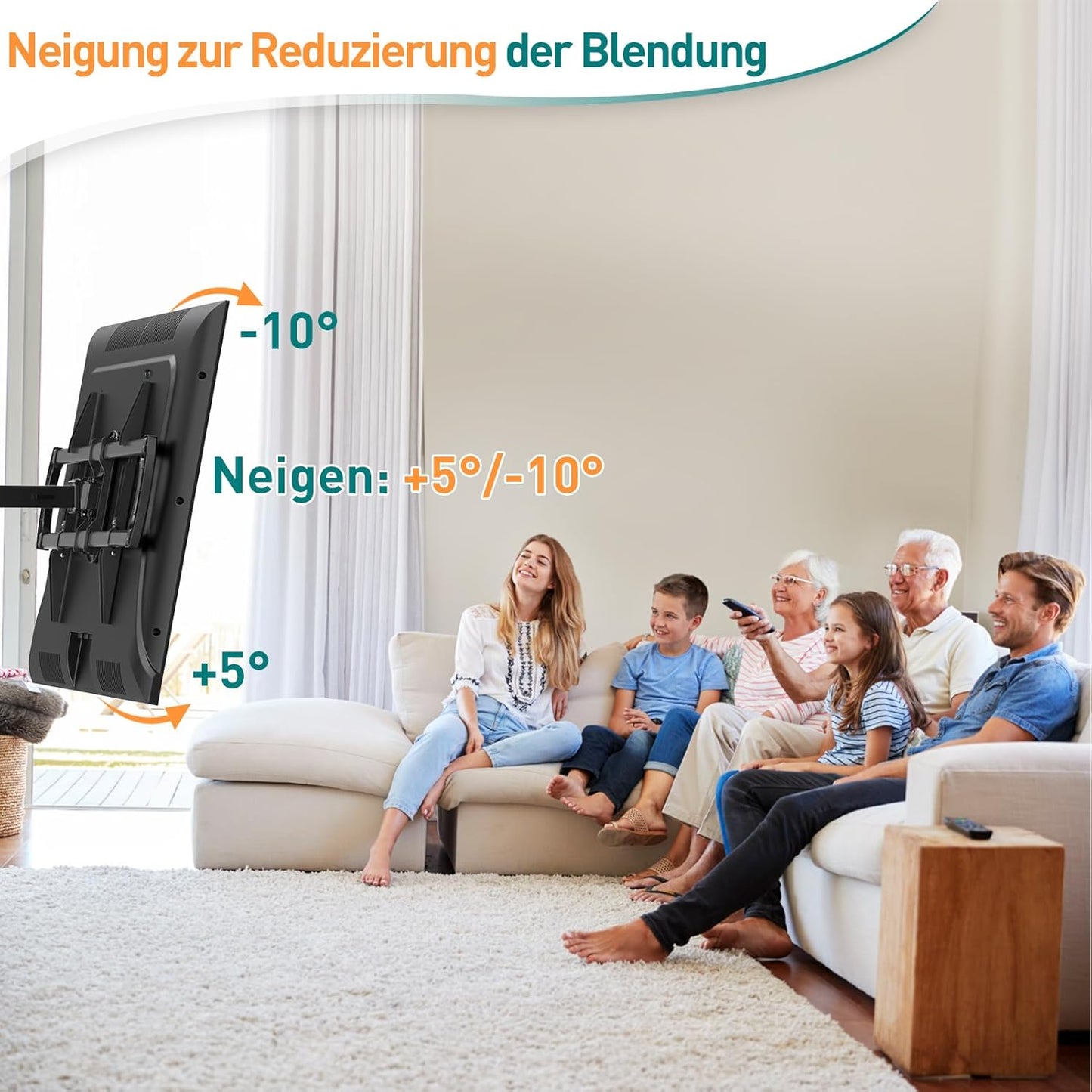 ELIVED TV Wandhalterung mit 1027mm Extra Langer Arm für die meisten 42-90 Zoll Fernseher bis 68KG, Schwenkbar Arm 1m 100cm 1000mm, Neigbare TV Halterung, Max. VESA 800x400mm, EV3029