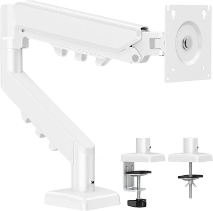 ELIVED EV6013W-DE Monitor Mount for 13 - 32 Inch Monitor, Ideal for 2-9 kg Gaming PC Screens with VESA 75/100 mm, Gas Spring Monitor Arm with Tilt, Swivel, Rotatable