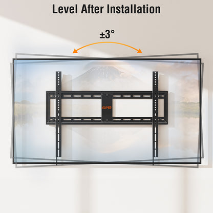 ELIVED Fixed TV Mount for Most 42-100 Inch Flat Screen tvs, Low Profile Wall Mount TV Bracket up to VESA 800x600mm and 199 lbs - Fits 16", 24", 32" Studs- Heavy Duty and Space Saving