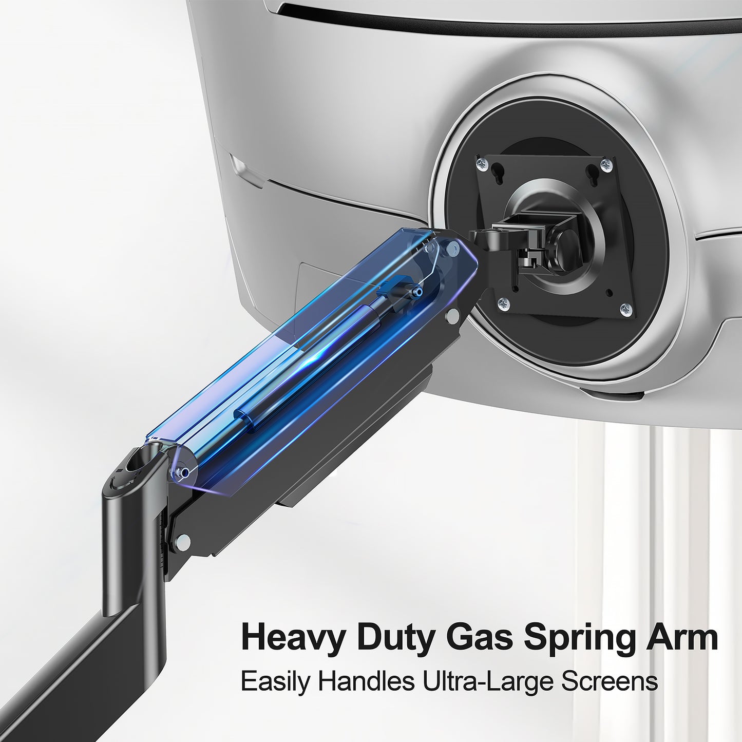 ErgoFocus Heavy Duty Monitor Mount for Max 49 inch Ultrawide Screens, Hold 2.2 to 44 lbs, Premium Single Monitor Arm for Samsung Odyssey G9 and More, Adjustable Gas Spring Desk Stand, VESA Mount