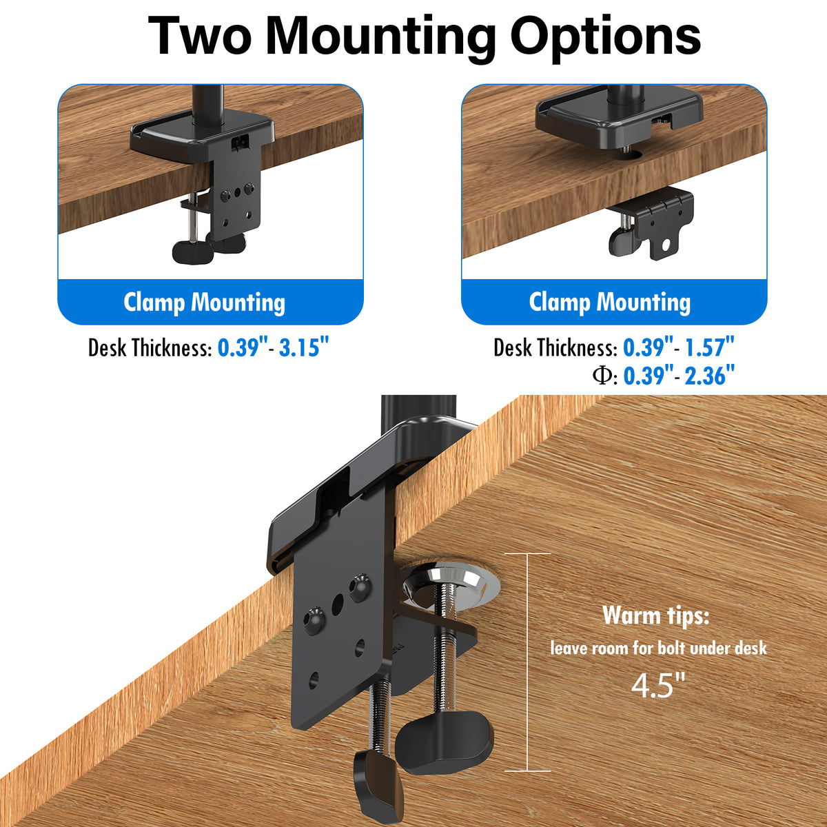 ErgoFocus 4 Monitor Mount for Max 32", Quad Monitor Arm for Desk Fully Adjustable Stacked 4 Desk Stand, 4 Heavy Duty Monitor Mount, Holds up to 17.6lbs per Arm, VESA Mount