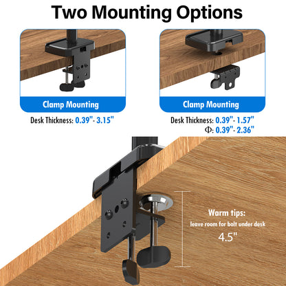 ErgoFocus 4 Monitor Mount for Max 32", Quad Monitor Arm for Desk Fully Adjustable Stacked 4 Desk Stand, 4 Heavy Duty Monitor Mount, Holds up to 17.6lbs per Arm, VESA Mount