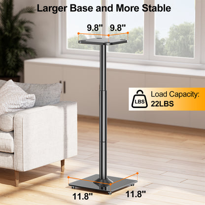 ELIVED Universal Speaker Stands Height Adjustable 28"-37.4", Bookshelf Speaker Stand Pair for Satellite Studio Large Speakers Up to 22 lbs, Surround Sound Speaker Stand with Cable Management, Black