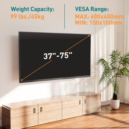 ELIVED 813mm Long Arm TV Wall Bracket for Most 37-75 Inch TVs, Universal Long Extension Arm Corner TV Wall Mount, With Tilt, Swivel, Up to 45 kg, Max VESA 600x400mm