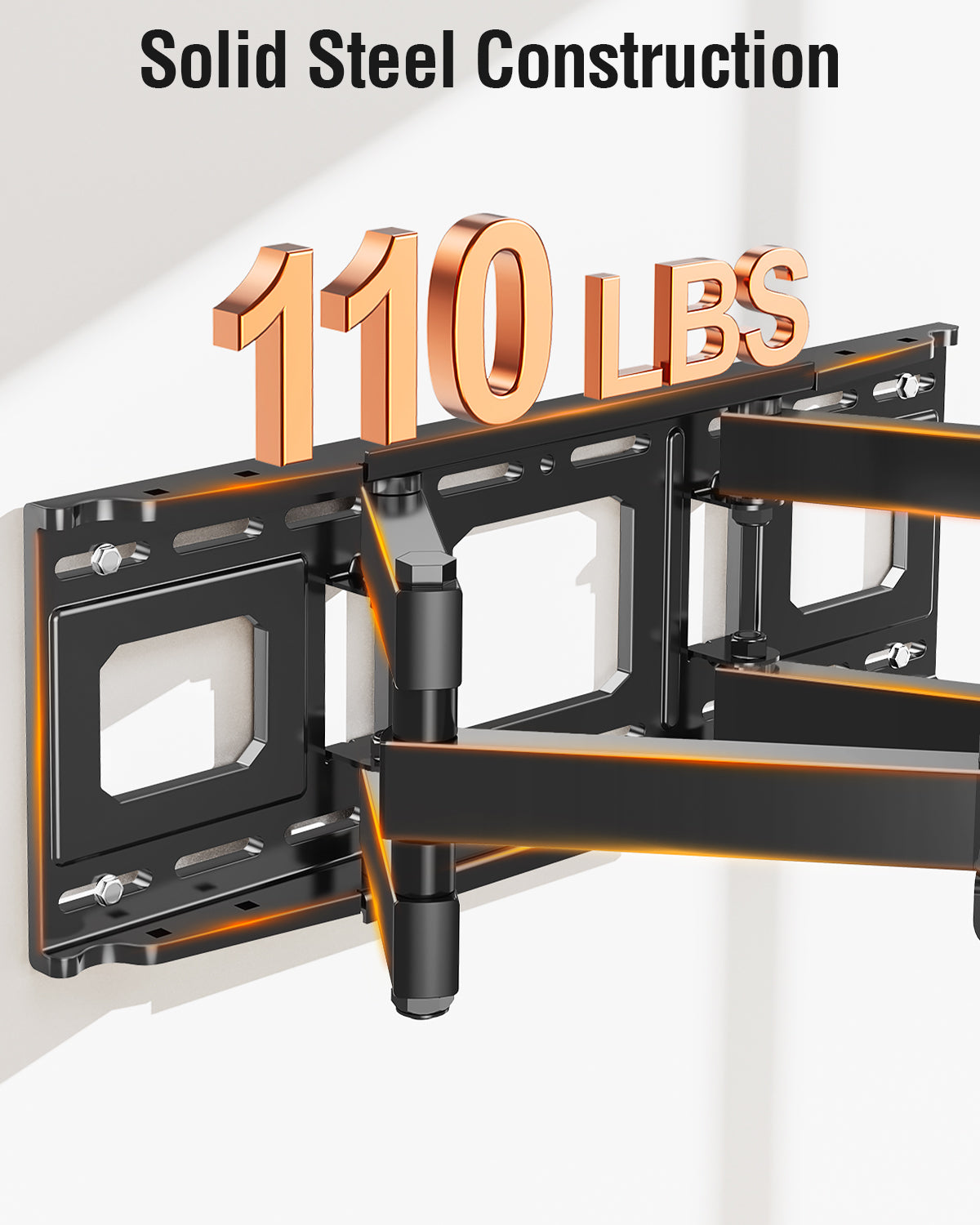 ELIVED TV Wall Mount for Most 42-82" Flat Curved TVs, Heavy Duty TV Mount with Articulating 6 Arms Hold up to 110 lbs, Full Motion Bracket Swivel, Tilt, Easy Install Fits 16" Studs, Max VESA 600x400mm