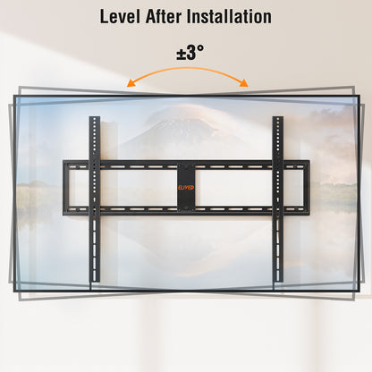 ELIVED Fixed TV Mount for Most 42-120 Inch Flat Screen tvs, Low Profile Wall Mount TV Bracket up to VESA 1000x700mm and 280 lbs - Fits 16", 24", 32", 36" Studs- Heavy Duty and Space Saving
