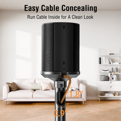 ELIVED Speaker Stands for Sonos Era 100 and Sonos One, One SL, Play:1, Height Adjustable 35"- 43.4" Speaker Stands Pair, Surround Sound Speaker Stand with Cable Management, 11 LBS Loading, YD5036