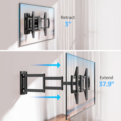 HOMOUNT Long Arm TV Wall Mount for Most 42-75 Inch TVs, 37.9" Full Motion Corner Wall Mount TV Bracket with Extension & Tilt & Swivel Articulating Arm, Max VESA 600x400mm and Up to 99 lbs