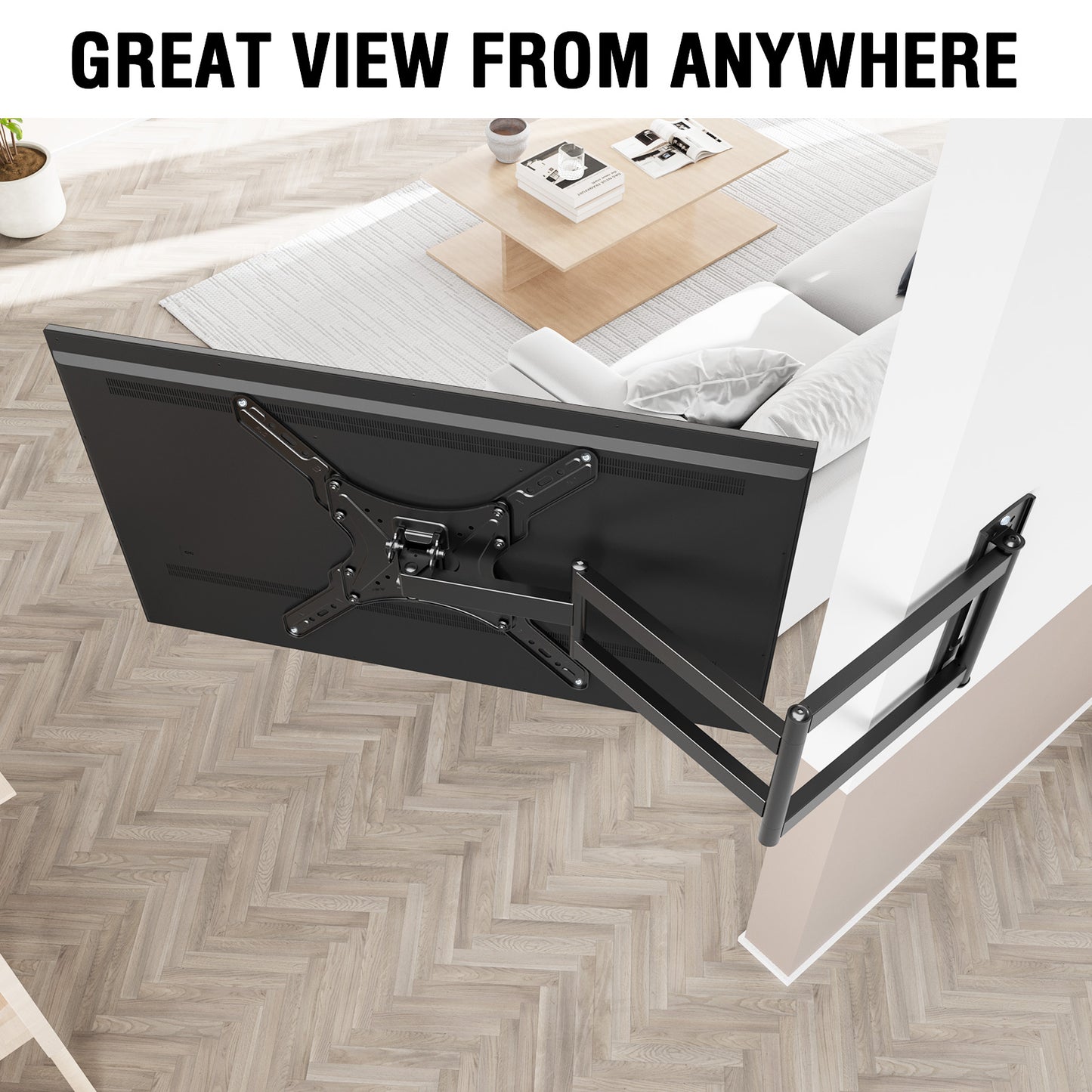 HOMOUNT Long Arm TV Wall Mount for 26-65 Inch TVs, 37.4 Inch Long Extension TV Mount Swivel and Tilt, Full Motion Wall Mount tv Bracket, Max VESA 400x400mm, Holds up to 77 lbs