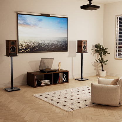 ELIVED Universal Speaker Stand Pair, 31 Inch Height Bookshelf Speaker Stands for Satellite Speaker Large Speaker Up to 22 lbs, Surround Sound Speaker Stand with Cable Management, Black, YD5022
