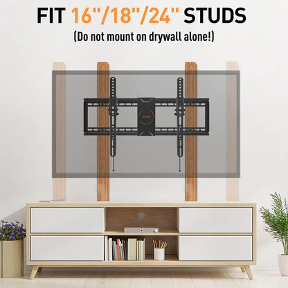 ELIVED UL Listed TV Wall Mount for Most 37-75 Inch Flat Screen Curved TVs, Universal Tilt TV Mount fits 16”, 18”, 24” Studs, Low Profile TV Bracket Max VESA 600x400mm, Loading Capacity 99 lbs. /45kg