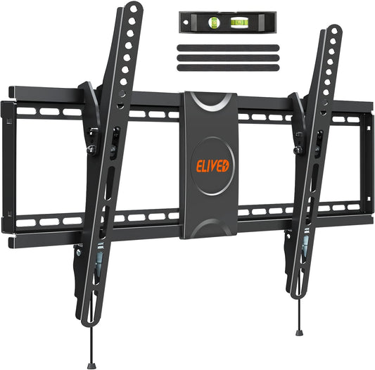 ELIVED UL Listed TV Wall Mount for Most 37-75 Inch Flat Screen Curved TVs, Universal Tilt TV Mount fits 16”, 18”, 24” Studs, Low Profile TV Bracket Max VESA 600x400mm, Loading Capacity 99 lbs. /45kg