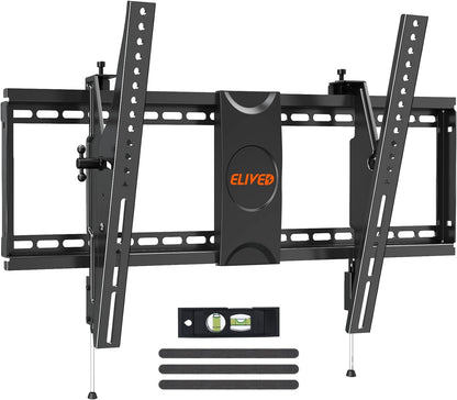 ELIVED TV Wall Mount for Most 37-75 Inch TVs, Holds up to 120 lbs, Leveling Adjustable Tilt TV Mount Fits 8"-24" Studs, Max VESA 600x400mm, Flat Wall Mount Bracket.