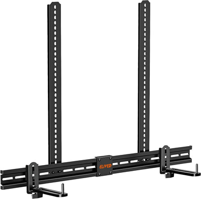 ELIVED Soundbar Mount, Soundbar Mounting Bracket Under TV, Sound Bar TV Mount with L-Brackets Swivel to fit Soundbars with/Without Holes, 31.5" Long Brackets for Most TVs, 15 Lbs Loading, YD5012