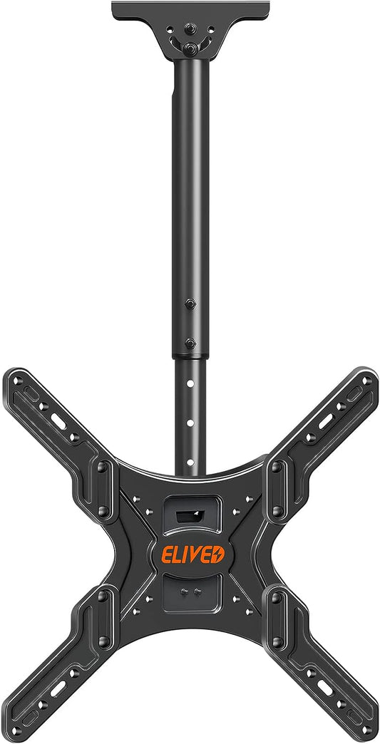 ELIVED Ceiling TV Mount Fits Most 26-65 Inch LED, LCD OLED Flat Screen TVs, Full Motion Height Adjustable TV Mount Bracket, Swivel and Tilt TV Bracket, Max VESA 400x400mm, Holds up to 99 lbs.