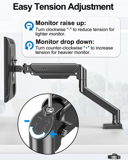 ErgoFocus Dual Monitor Mount Full Motion Monitor Desk Mounts Gas Spring Monitor Stand