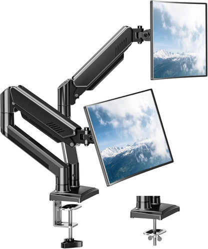 ErgoFocus Dual Monitor Mount Full Motion Monitor Desk Mounts Gas Spring Monitor Stand