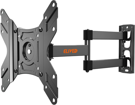TV Monitor Wall Mount Swivel and Tilt for Most 14-42 Inch LED LCD Flat Curved TVs, Full Motion TV Wall Mount TV Bracket with Articulating Arm, Max VESA 200x200mm up to 33lbs