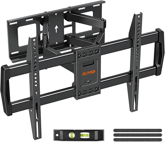 ELIVED TV Wall Mount for Most 42-82 Inch Flat Curved TVs, Full Motion Wall Mount TV Bracket Swivel and Tilt TV Mount with Articulating Arms, Fits 16" Wood Studs, Max VESA 600x400mm, 100 lbs. Loading