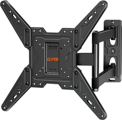 ELIVED Full Motion TV Wall Mount for Most 22-55 Inch TVs, Articulating Arms Swivel and Tilt TV Mount, Wall Mount TV Brackets Max VESA 400x400, Single Stud Perfect Center Design, Holds Up to 77 lbs.