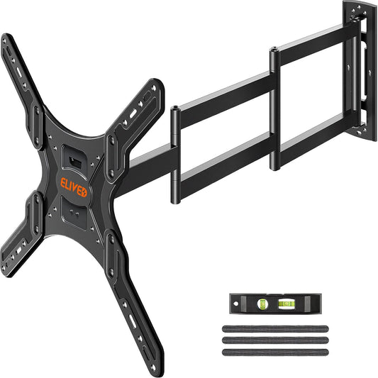 ELIVED Long Arm TV Mount for Most 26-65 Inch TVs, Corner TV Mount with 37.4 inch Extension Arm, Swivel and Tilt Full Motion TV Bracket Max VESA 400x400mm, Holds up to 77 lbs.